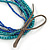 Long Multistrand Teal, Grey, Blue Glass/ Wood Bead Necklace - 100cm L - view 3