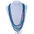 Long Multistrand Teal, Grey, Blue Glass/ Wood Bead Necklace - 100cm L - view 4