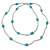 Long Turquoise Stone and Metallic Silver Glass Bead Necklace - 118cm L - view 6