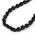 Black Glass Square Bead Long Necklace - 88cm L - view 5