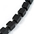 Black Glass Square Bead Long Necklace - 88cm L - view 3