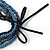 Long Multistrand Black, Hematite, Blue Glass/ Wood Bead Necklace - 100cm L - view 4