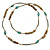 Long Turquoise Stone, Shell Nugget/ Glass Bead Necklace - 130cm L - view 4