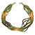 Multistrand Olive/ Brown/ Gold Acrylic, Glass Bead Neckace - 54cm L - view 5