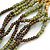 Multistrand Olive/ Brown/ Gold Acrylic, Glass Bead Neckace - 54cm L - view 3