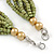Multistrand Olive/ Brown/ Gold Acrylic, Glass Bead Neckace - 54cm L - view 4