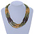 Multistrand Olive/ Brown/ Gold Acrylic, Glass Bead Neckace - 54cm L - view 2