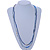 3 Strand Blue Glass, Acrylic and Silver Tone Metal Bead Long Necklace - 100cm L - view 2
