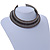 Meallic Brown/ Coffee/ Black Glass Bead Flex Choker Necklace - Adjustable - view 6