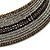 Meallic Brown/ Coffee/ Black Glass Bead Flex Choker Necklace - Adjustable - view 3