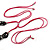 Long Multistrand, Layered Deep Pink Wood/ Black Glass Bead Necklace with Pink Suede Cord - Adjustable - 110cm/ 140cm L - view 5