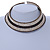 Antique White/ Brown Glass Bead Flex Choker Necklace - Adjustable - view 2