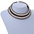Antique White/ Brown Glass Bead Flex Choker Necklace - Adjustable - view 6