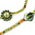 Long Green/ Lime/ Olive Green Glass, Pearl, Sea Shell Bead Necklace - 102cm L - view 5