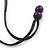 Lilac/ Purple Wood Bead Black Cotton Cord Necklace - 66cm L - view 6
