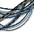 Black/ Silver/ Blue Multistrand Bib Style Necklace - 50cm L - view 5