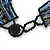Black/ Silver/ Blue Multistrand Bib Style Necklace - 50cm L - view 4