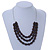Stylish Layered Bronze Acrylic Nugget and Purple Glass Bead Wired Necklace - 56cm L - view 2