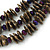 Stylish Layered Bronze Acrylic Nugget and Purple Glass Bead Wired Necklace - 56cm L - view 3