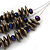 Stylish Layered Bronze Acrylic Nugget and Purple Glass Bead Wired Necklace - 56cm L - view 6