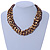 Multistrand Plum Glass Bead and Gold Tone Acrylic Bead Necklace - 43cm L/ 5cm Ext - view 2