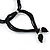 Metallic Silver Bead with Grey Leather Flower Black Sued Cord Multistrand Necklace - 90cm L - view 7