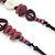 White/ Purple Resin/ Bone Geometric Bead with Black Cotton Cord Necklace - 72cm L (Adjustable) - view 5