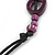 White/ Purple Resin/ Bone Geometric Bead with Black Cotton Cord Necklace - 72cm L (Adjustable) - view 7