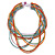 Multicoloured Multistrand Bib Style Necklace - 50cm L - view 8