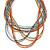 Multicoloured Multistrand Bib Style Necklace - 50cm L - view 6