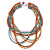 Multicoloured Multistrand Bib Style Necklace - 50cm L - view 9