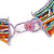 Multicoloured Multistrand Bib Style Necklace - 50cm L - view 4