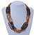 Multistrand Glass/ Acrylic Bead Necklace (Gold, Brown) - 59cm L - view 2