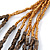 Multistrand Glass/ Acrylic Bead Necklace (Gold, Brown) - 59cm L - view 6