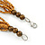 Multistrand Glass/ Acrylic Bead Necklace (Gold, Brown) - 59cm L - view 4