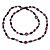 Long Inky Blue Wood, Purple Bone, Glass Bead Necklace - 120cm L - view 5