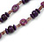 Long Inky Blue Wood, Purple Bone, Glass Bead Necklace - 120cm L - view 3