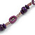 Long Inky Blue Wood, Purple Bone, Glass Bead Necklace - 120cm L - view 4