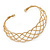 Gold Tone Textured Plaited Choker Necklace - Adjustable - view 4
