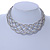 Silver Tone Textured Plaited Choker Necklace - Adjustable - view 2