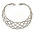 Silver Tone Textured Plaited Choker Necklace - Adjustable - view 6