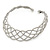 Silver Tone Textured Plaited Choker Necklace - Adjustable - view 5