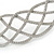 Silver Tone Textured Plaited Choker Necklace - Adjustable - view 3