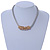 Silver Tone Mesh Necklace with Gold Tone Sliding Wire Pendant - 42cm L - view 2