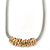 Silver Tone Mesh Necklace with Gold Tone Sliding Wire Pendant - 42cm L - view 3