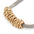 Silver Tone Mesh Necklace with Gold Tone Sliding Wire Pendant - 42cm L - view 4