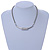 Silver Plated Mesh Chain, Curvy Bar with Sliding Tunnel Pendant Necklace - 40cm L/ 8cm Ext - view 2