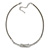 Silver Plated Mesh Chain, Curvy Bar with Sliding Tunnel Pendant Necklace - 40cm L/ 8cm Ext - view 7