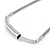 Silver Plated Mesh Chain, Curvy Bar with Sliding Tunnel Pendant Necklace - 40cm L/ 8cm Ext - view 3