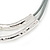 Hammered Double Loop Pendant with Light Grey Leather Cords Necklace In Light Silver Tone - 40cm L/ 7cm Ext - view 6